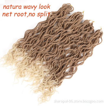 Senegalese Twist Crochet Hair Braids Extension 20inch 6packs 24strands/pack Wavy Curly Twist Crochet Hook Style